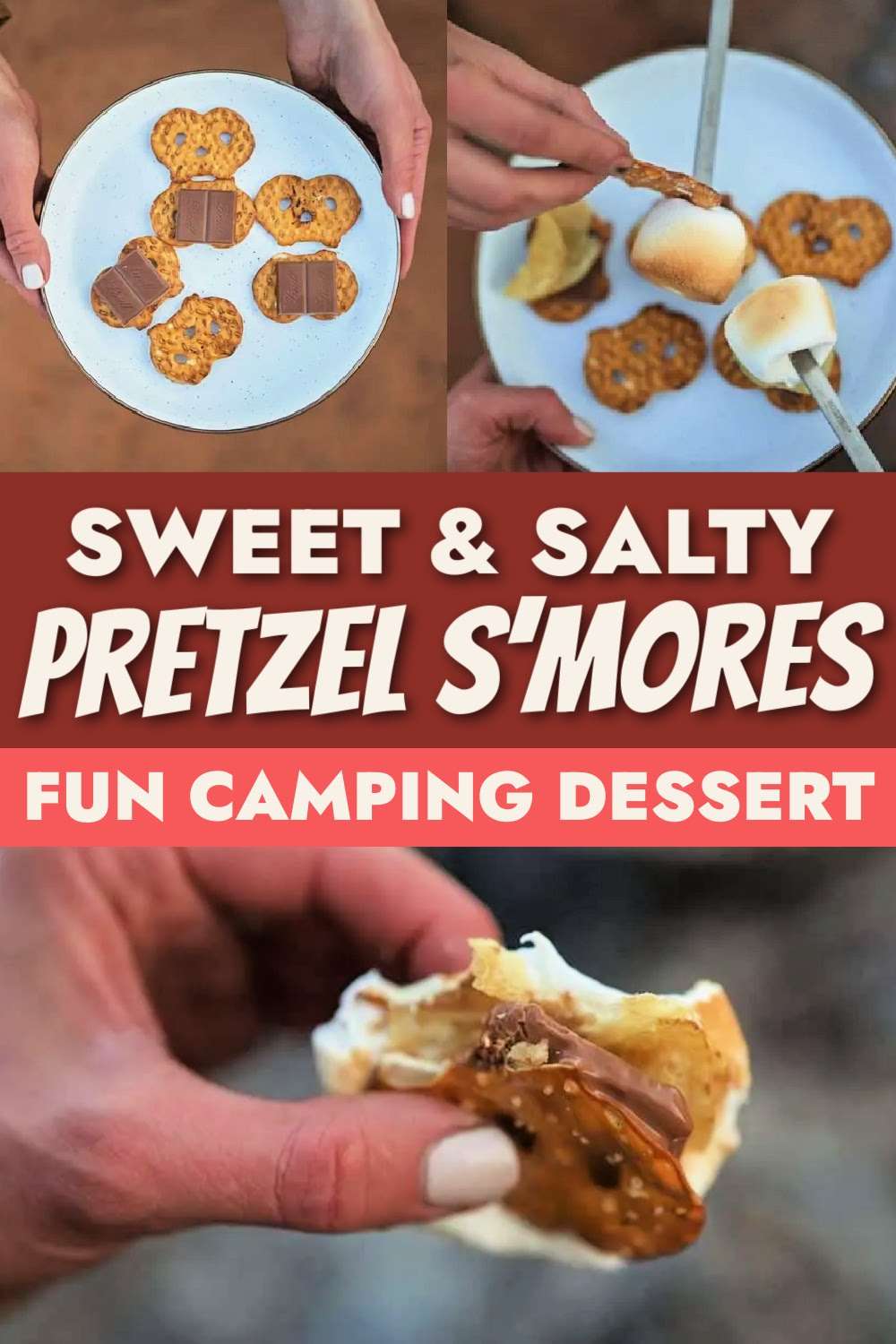 Sweet and Salty Pretzel S'mores Camping Dessert Pin