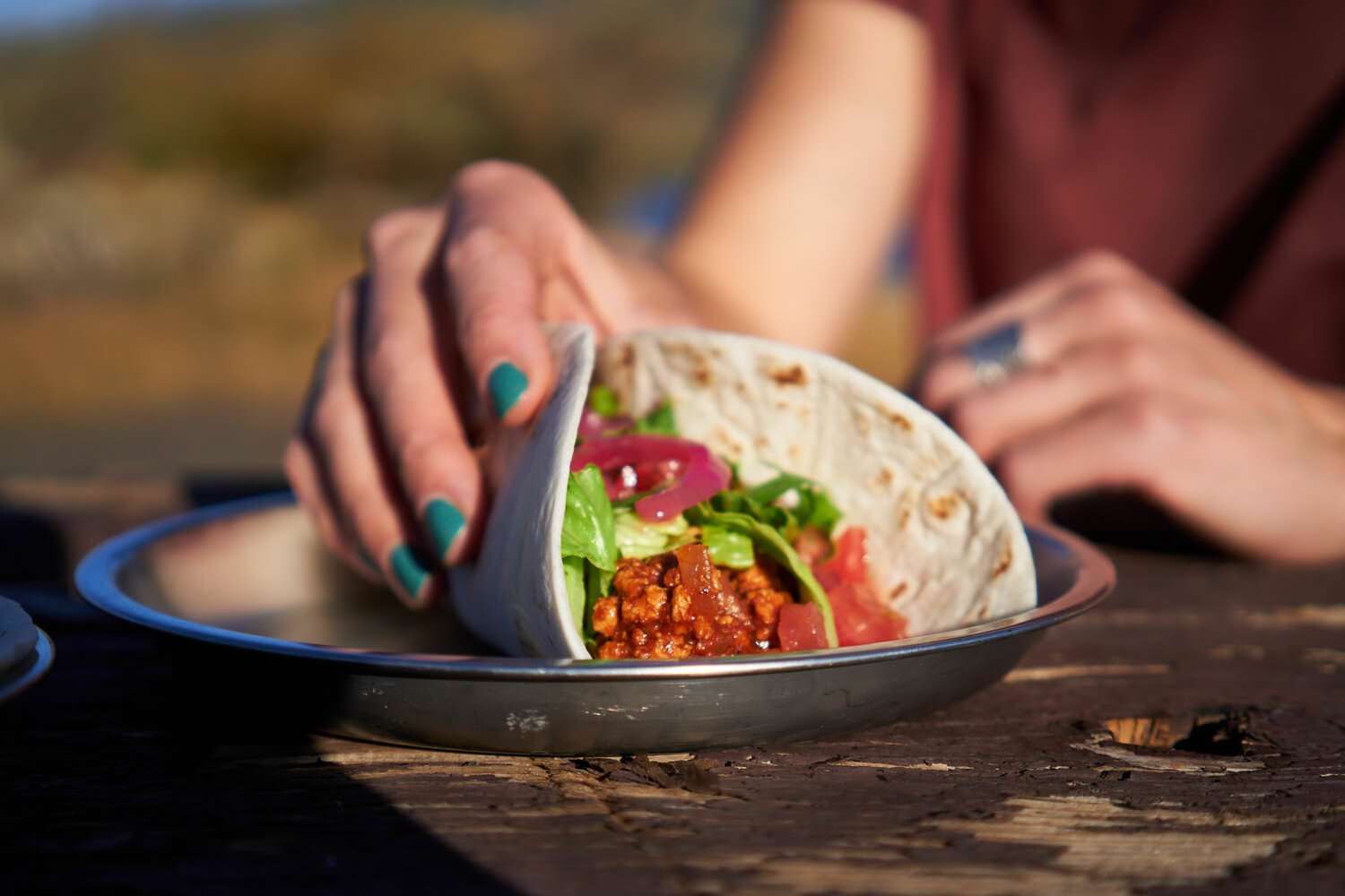blackstone griddle camping recipes - beef tacos