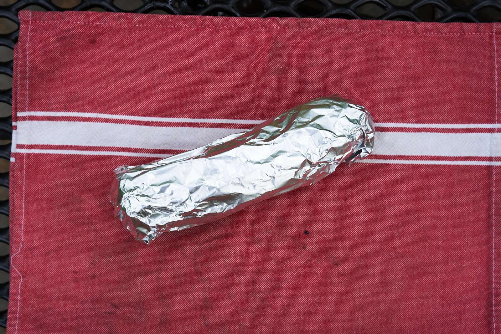 Rolled campfire banana boats in foil