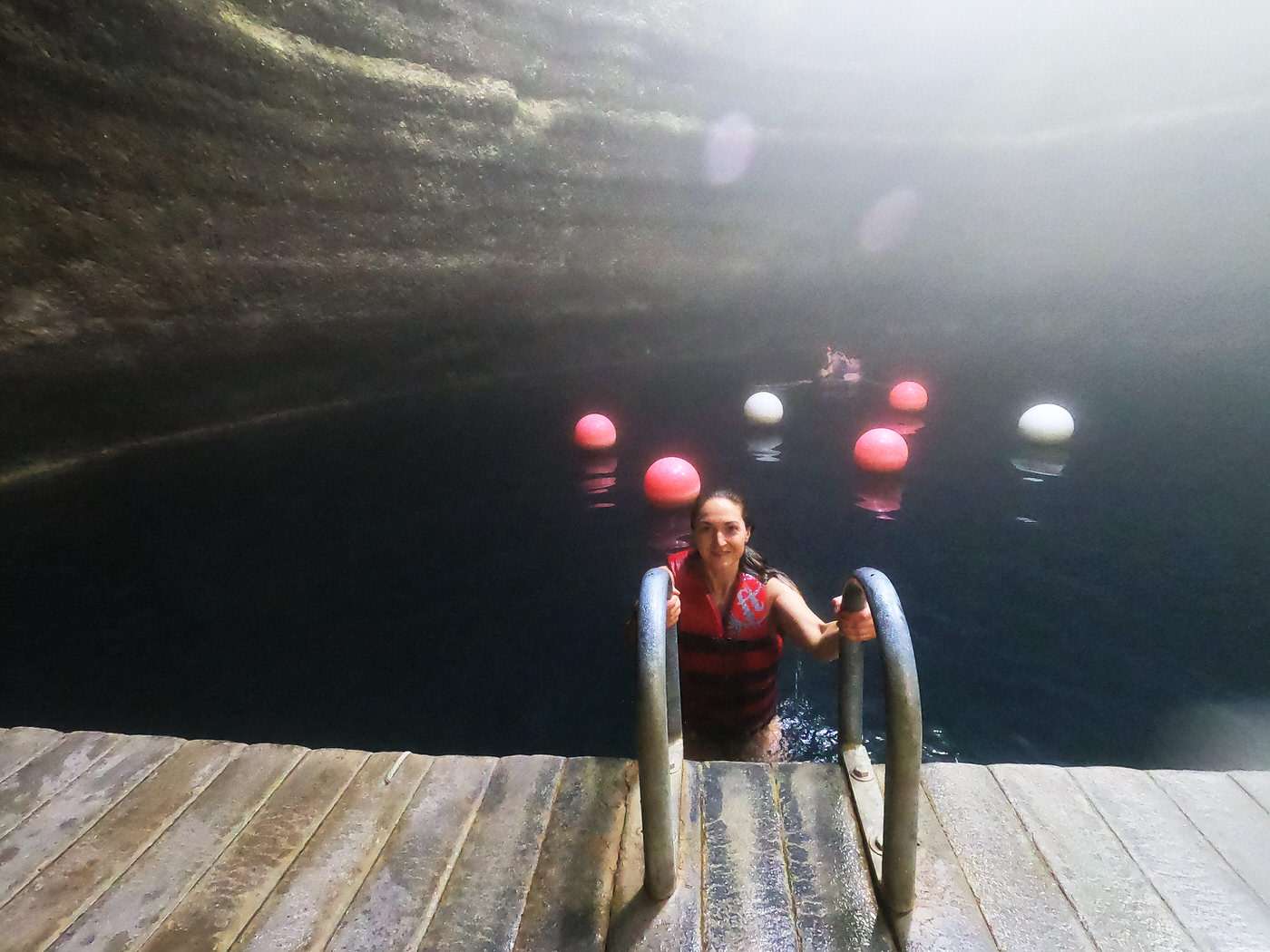 swimming in Homestead Crater 