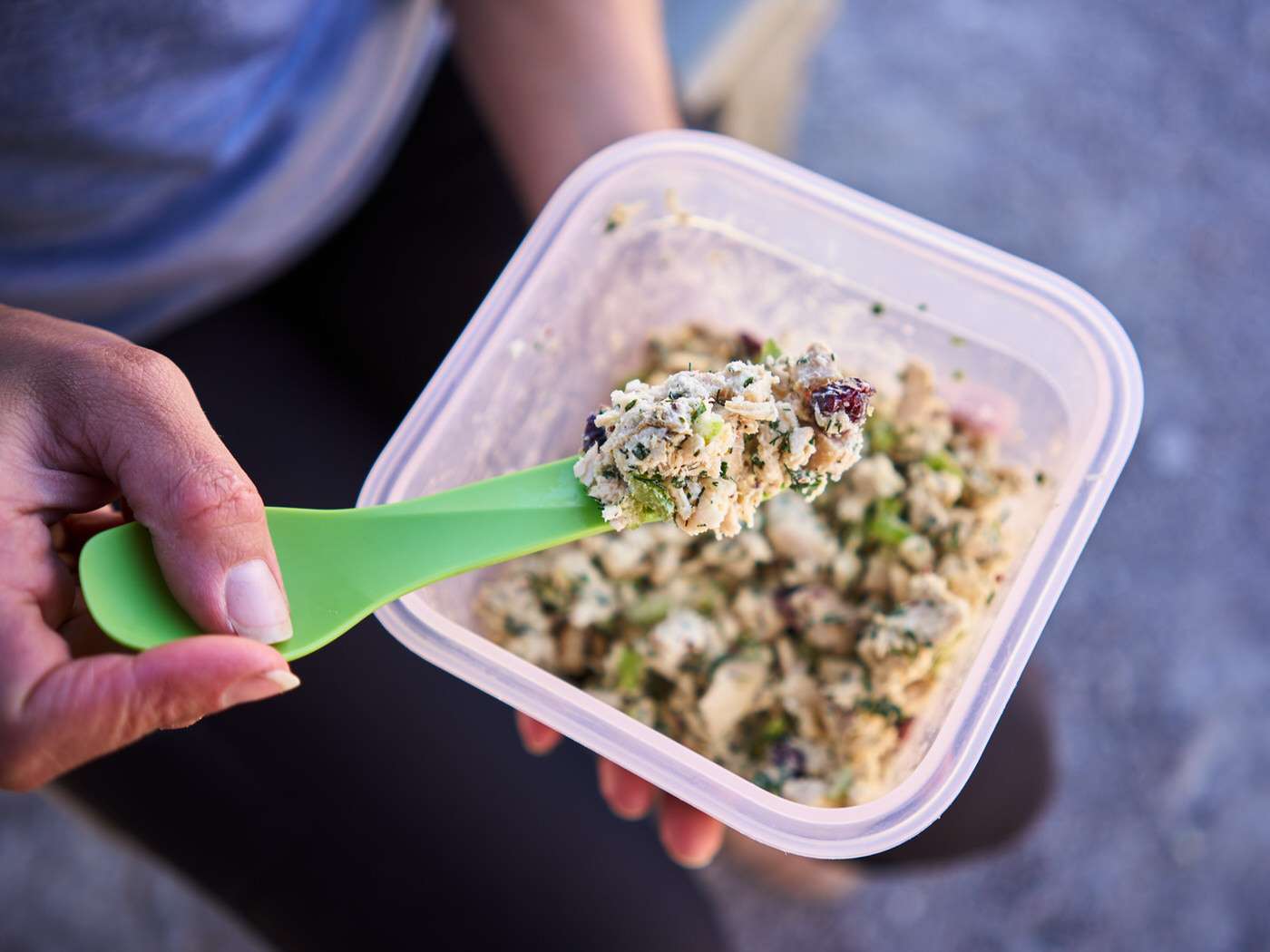 homemade chicken salad for an easy camping lunch