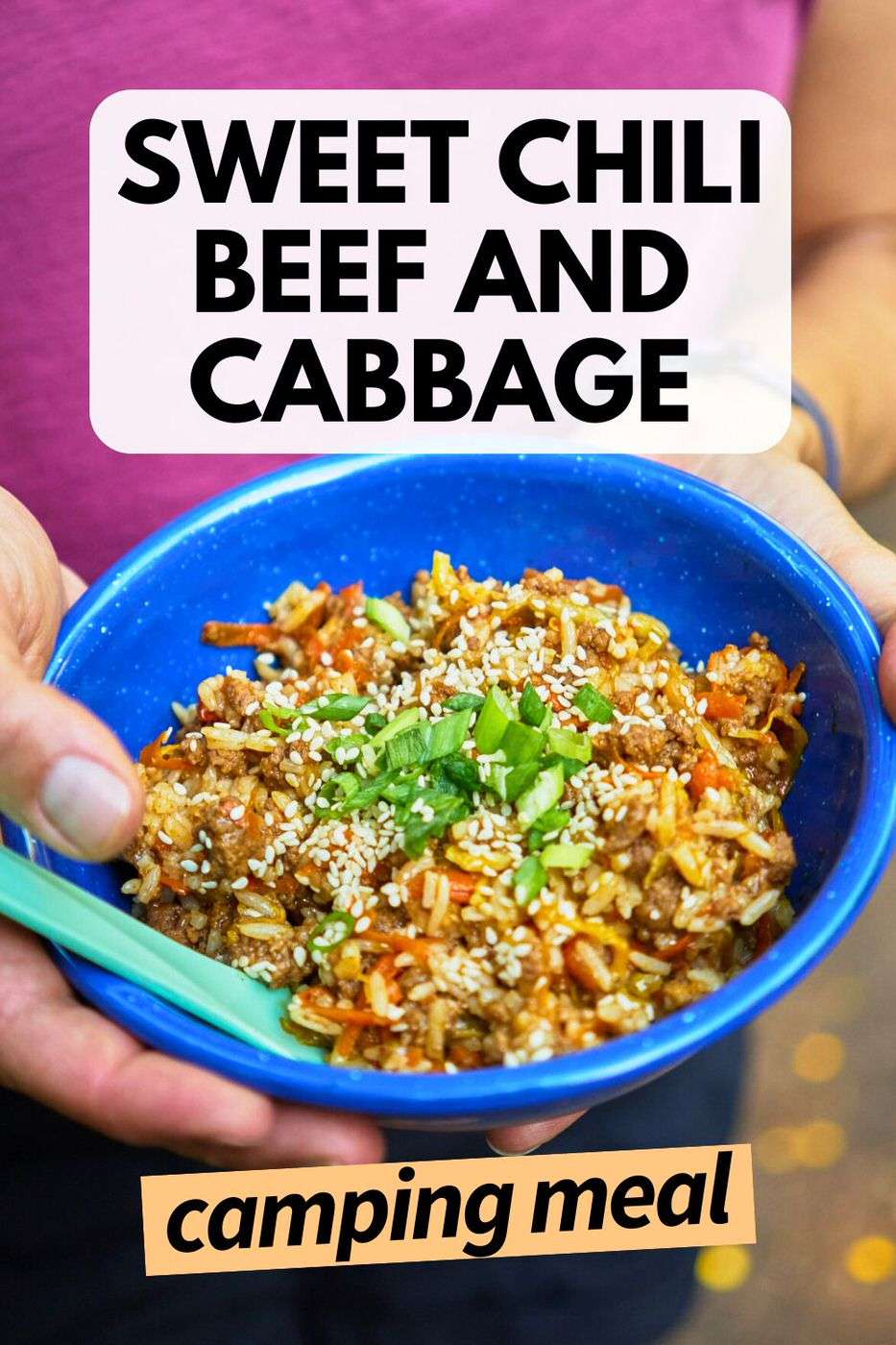 Sweet Chili Beef and Cabbage Camping Recipe pin