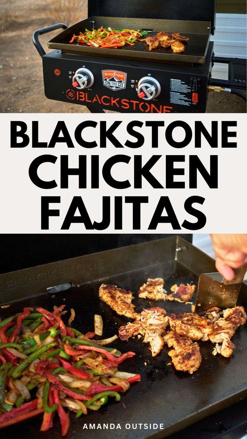 Blackstone Chicken Fajitas pinterest pin
