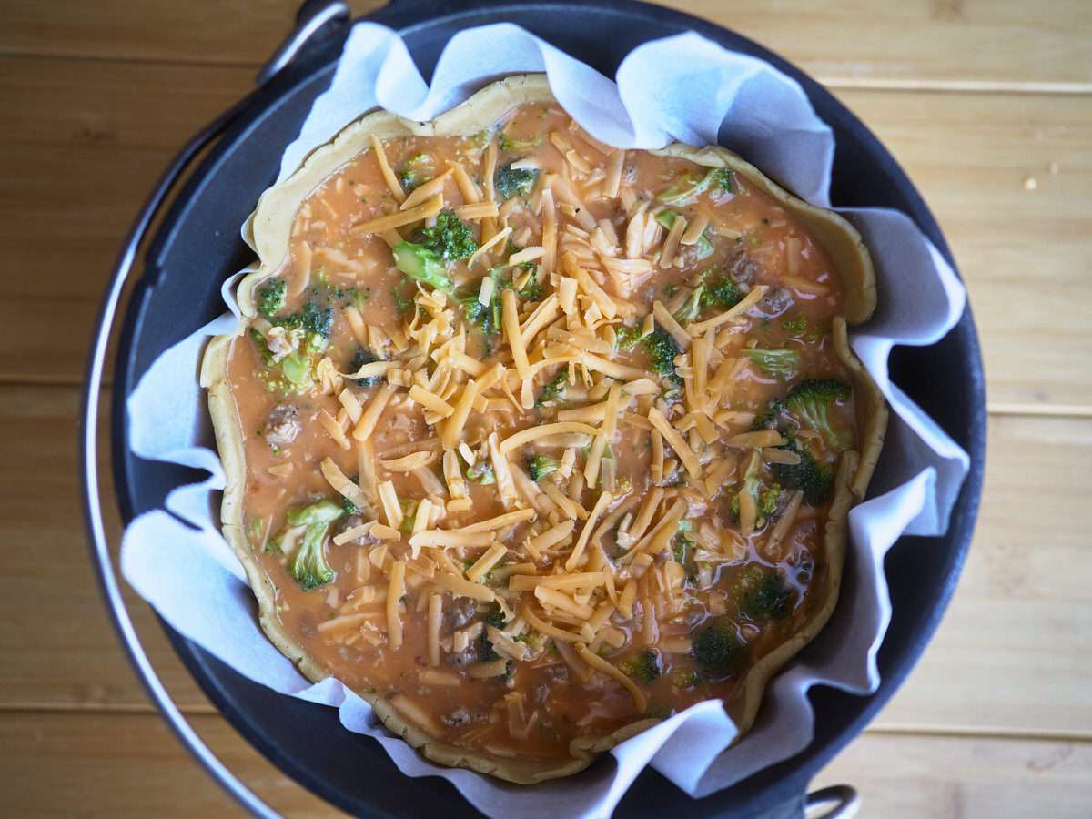 uncooked dutch oven quiche