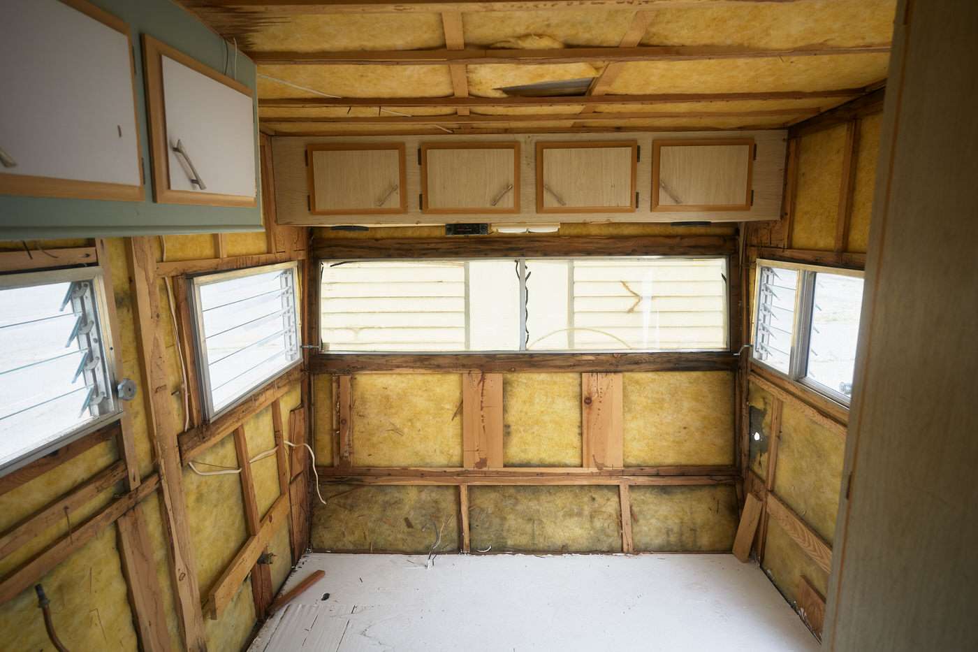 the end of the demo phase of our vintage camper remodel