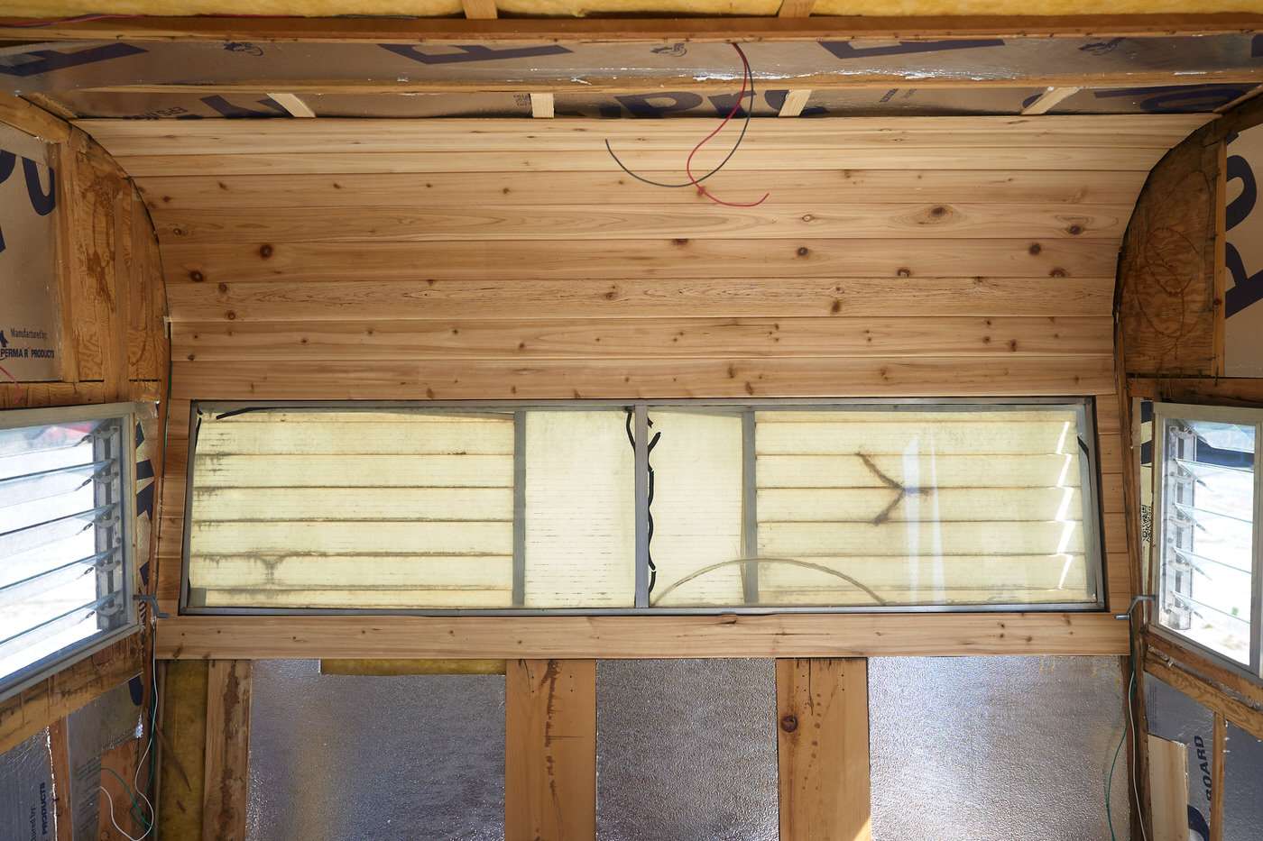 starting the shelf rebuild in a 1960s vintage camper remodel
