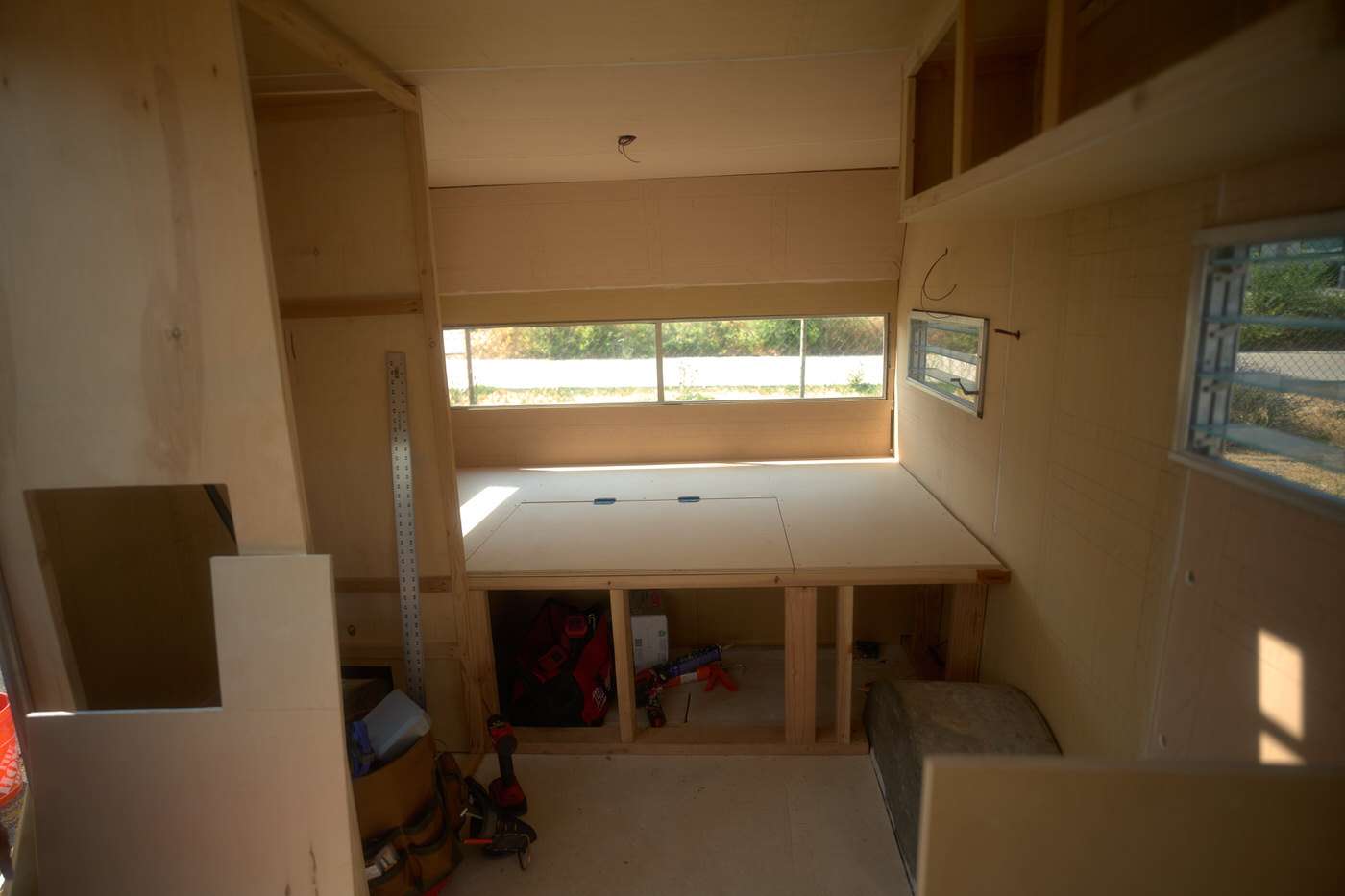 Rebuilding the interior framing of a 1960s vintage camper