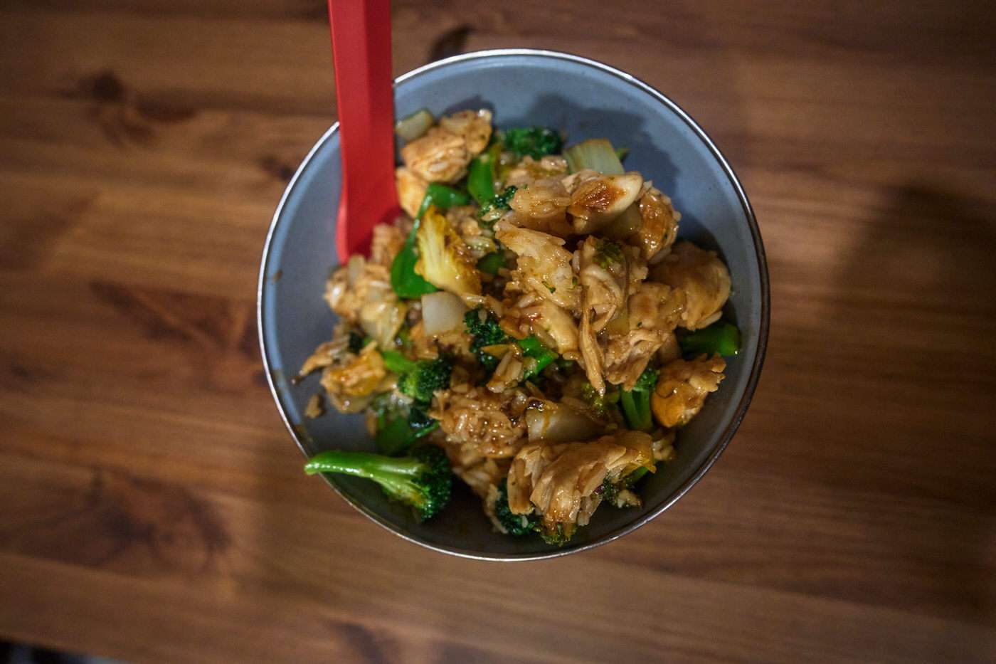chicken and veggie stir fry easy blackstone camping dinner idea 